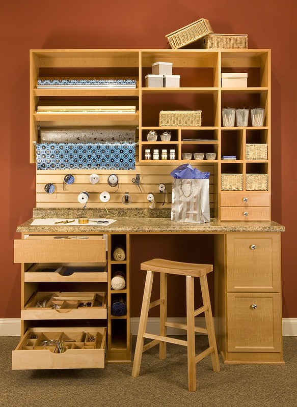 Custom wrapping paper storage.