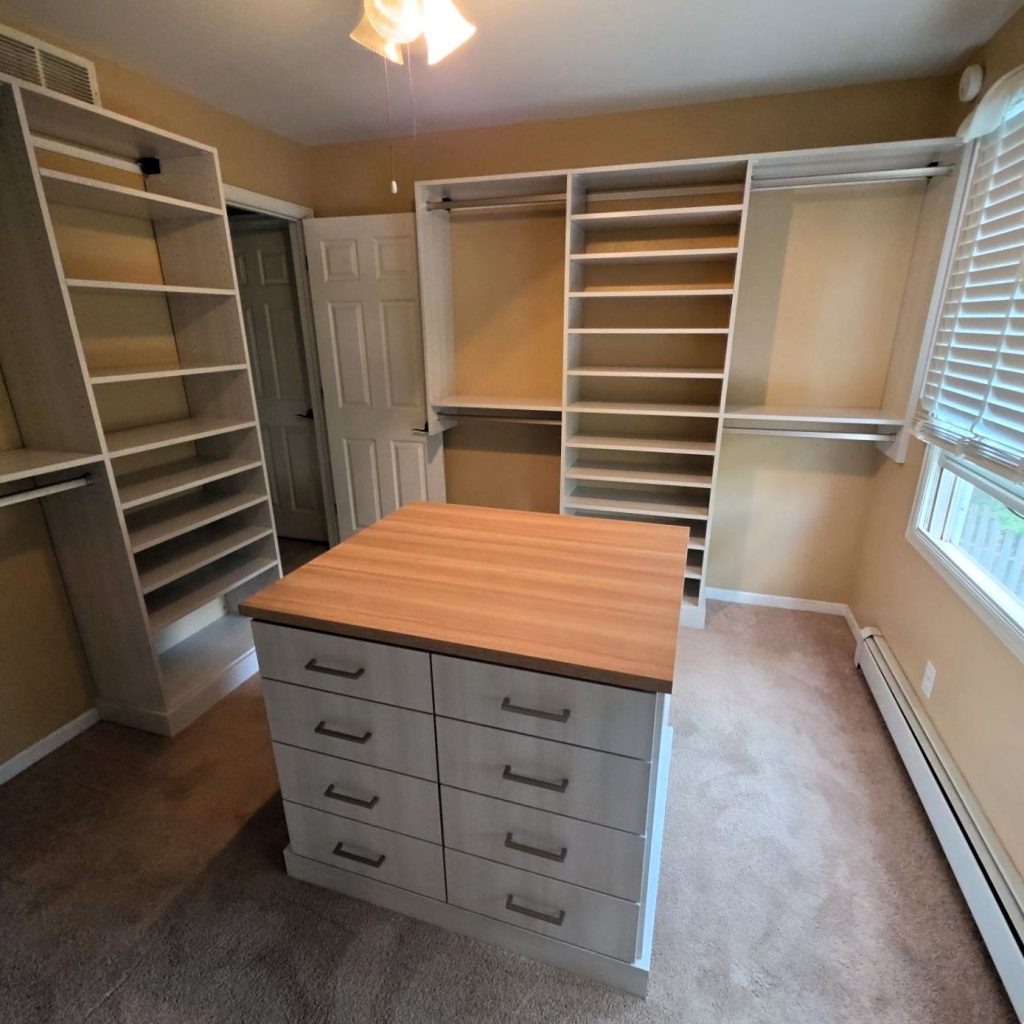 walk-in closet designed and built for home in Longmont Colorado