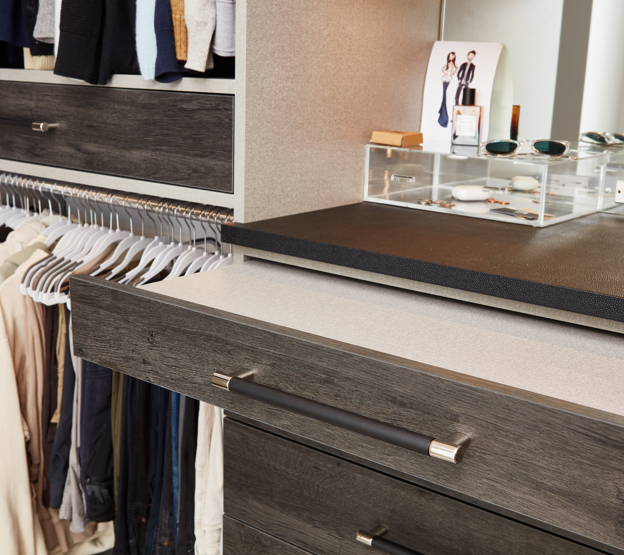 Dark Gray Closet Drawers