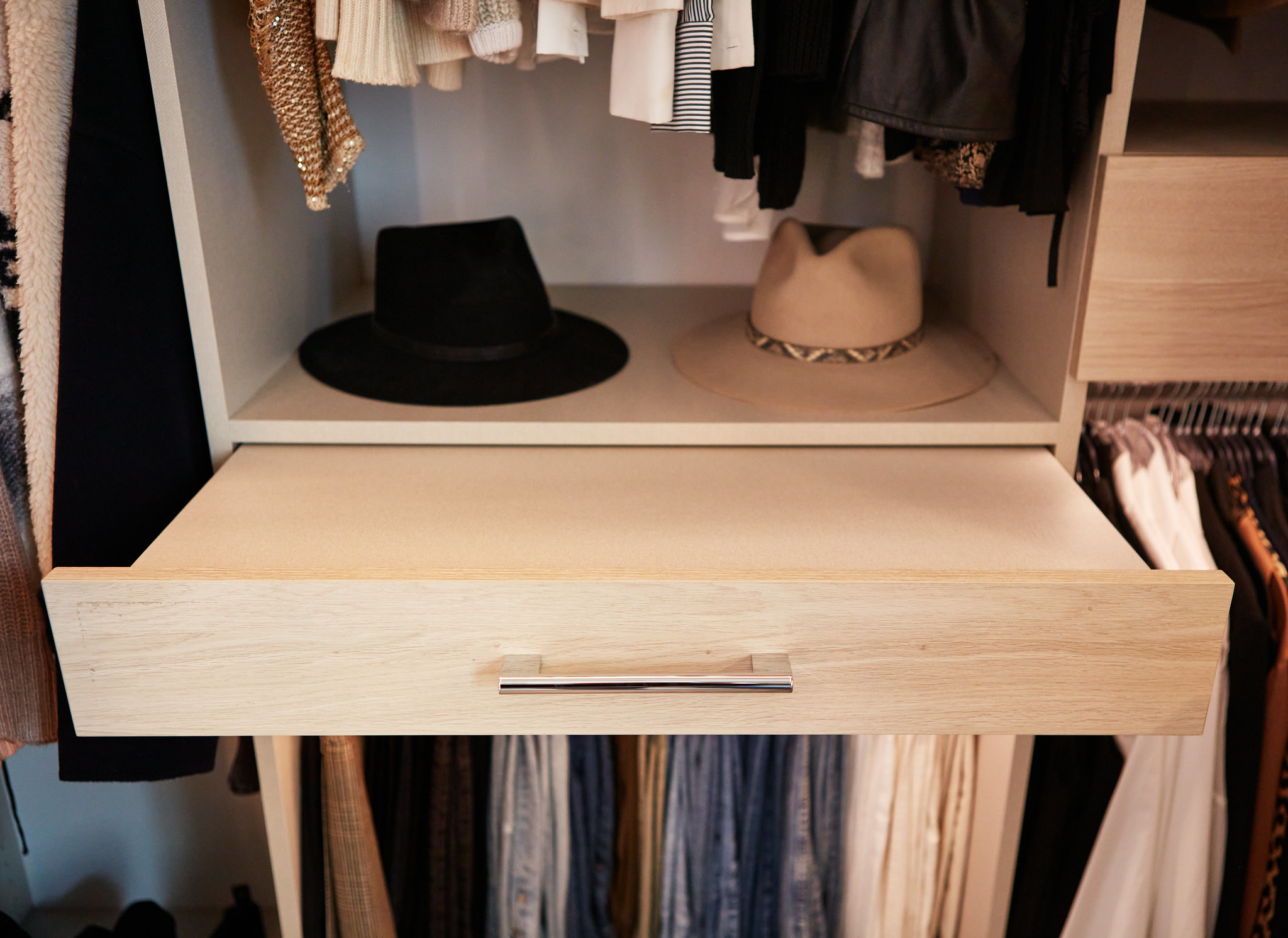 Pull-Out Drawer Storage Feature